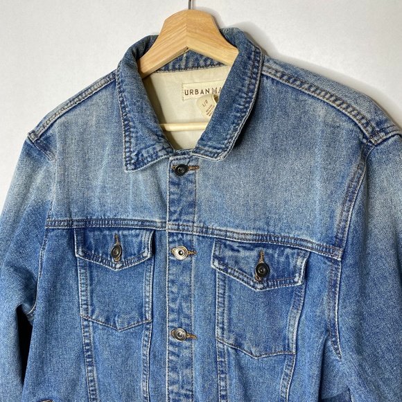 Urban Man Denim Jacket Light wash faded Look Large - Picture 2 of 8